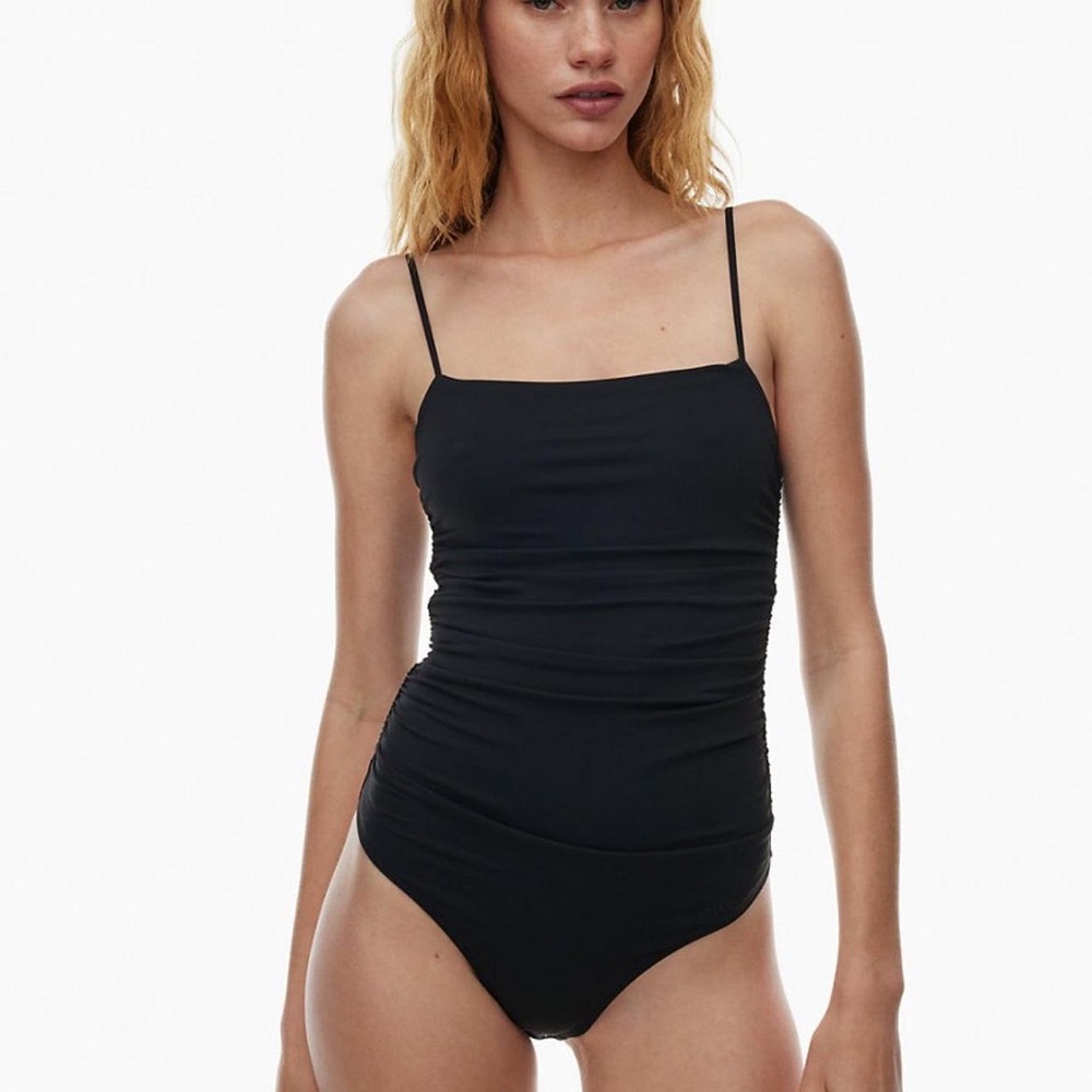Babaton Black Square-Neck One-Piece Size XS